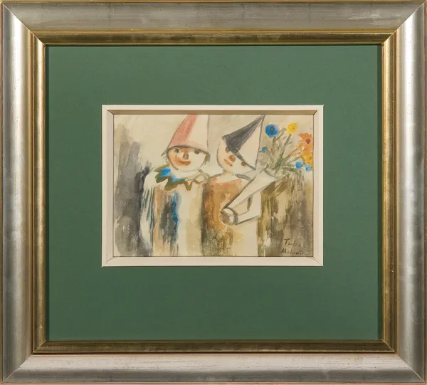 Tadeusz Makowski, DWOJE DZIECI Z BUKIETEM KWIATÓW, ok. 1930