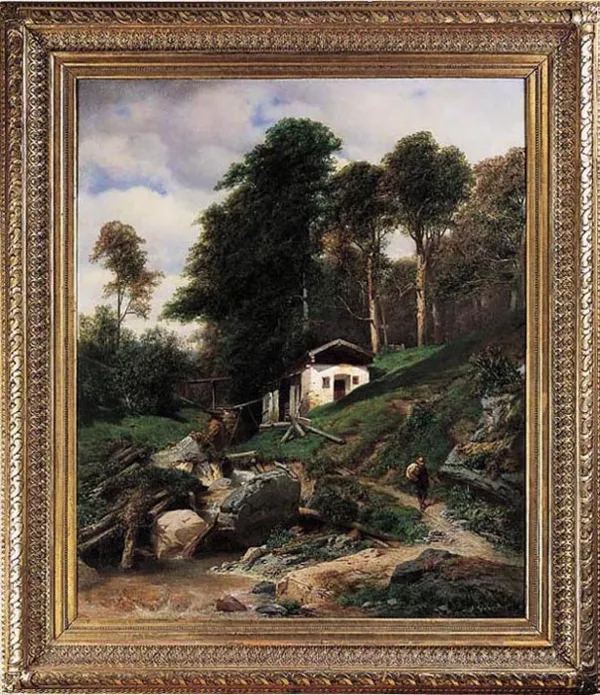 Henryk Grabiński, Pejzaż alpejski z okolic Ramsau, 1866