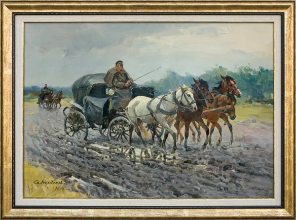 Czesław (I. Zygmuntowicz) Wasilewski, POWÓZ Z CZWÓRKĄ KONI, 1925