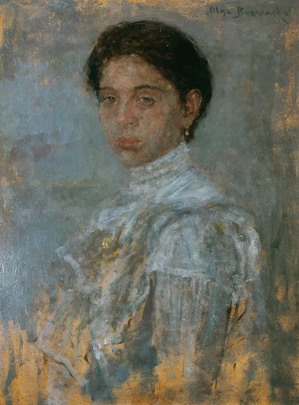 Olga Boznańska, Portret pani w białej sukni, ok. 1905