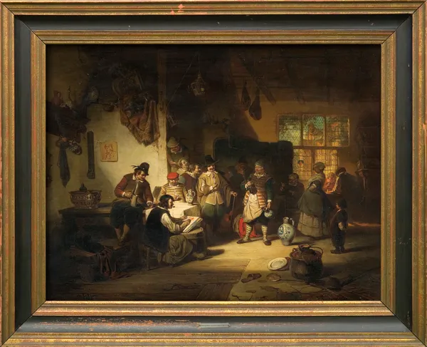 Alexandre Louis Lion, SCENA WE WNĘTRZU OBERŻY, 1847 