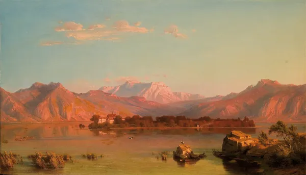 Heinrich  Funk, WIDOK NA HERRENINSEL NA CHIEMSEE, 1851