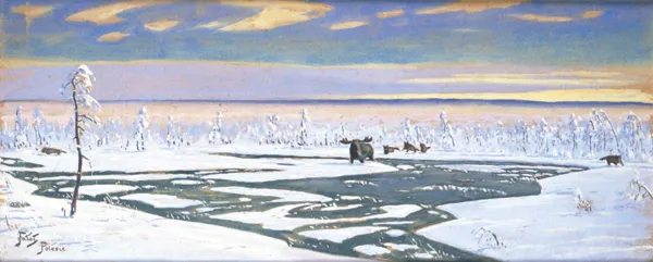 Julian Fałat, Zima na Polesiu, ok. 1910-1920