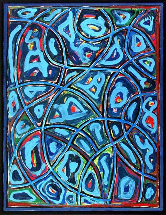 Wacław Gibaszek, Obraz błękitny, 1996