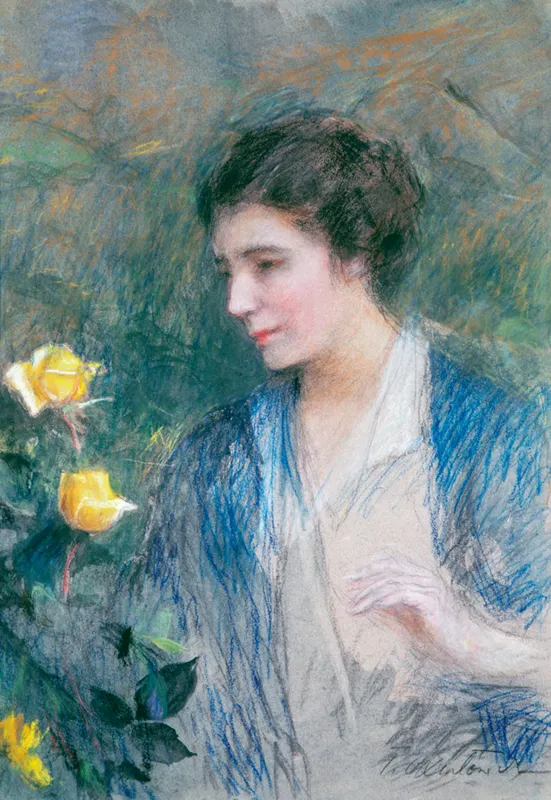 Teodor Axentowicz, Portret z żółtymi różami