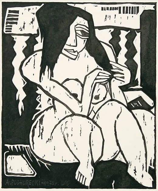 Adam Podhorecki, Akt (w stylu niemieckich ekspresjonistów), 1970