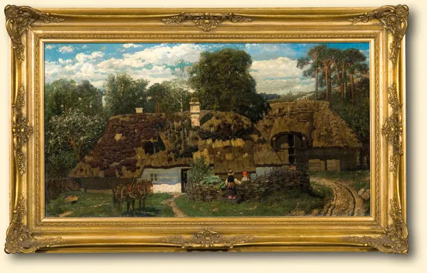 Ludomir Benedyktowicz, Zagroda Podkrakowska z Kwitnącym Drzewem, 1879