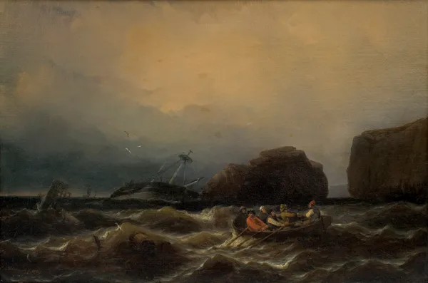 Eduard August Hildebrandt, STATEK W NIEBEZPIECZEŃSTWIE, 1839