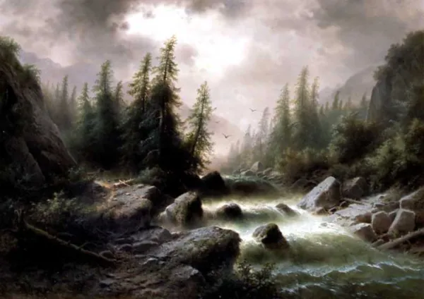 Albert Rieger, Potok w górach, ok. 1870