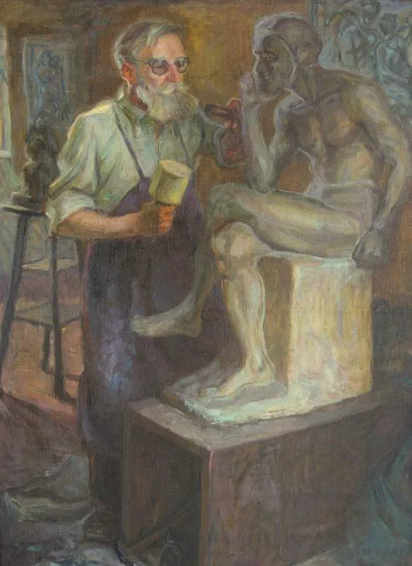 Juliusz Krajewski, Rzeźbiarz przy pracy 