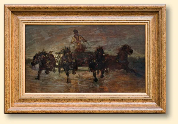 Józef Chełmoński, CZWÓRKA, szkic malarski, 1881 (?)