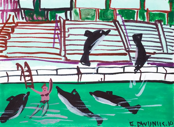 Edward Dwurnik, Izolda z delfinami, 2010
