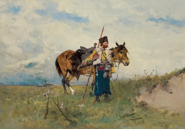 Józef Brandt, KOZAK NA STANOWISKU, 1881