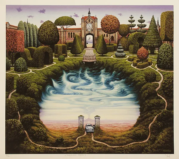 Jacek Yerka, TAJEMNICZY OGRÓD, 2000