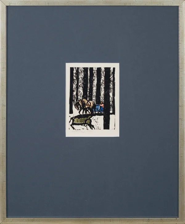Ludwik Maciąg, Sanie w lesie, 1986