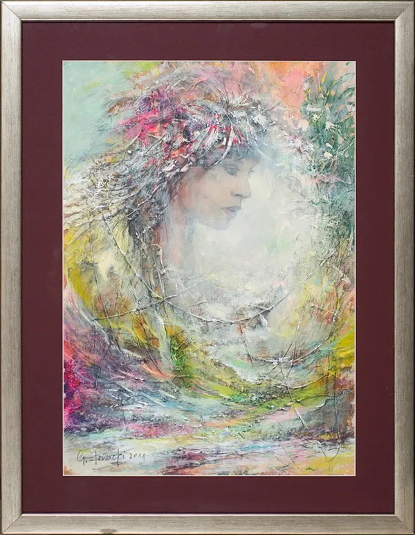 Grzegorz Lewacki, Pejzaż z głową kobiety, 2011