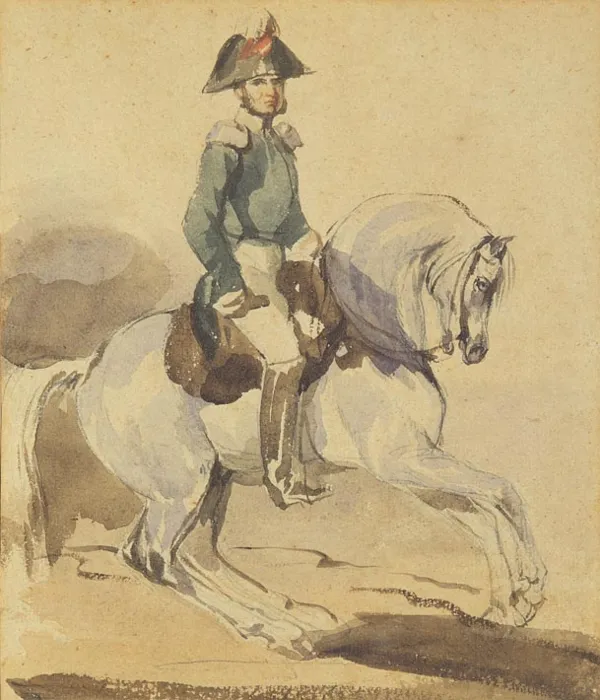 Piotr Michałowski, Oficer na siwym koniu, ok. 1840