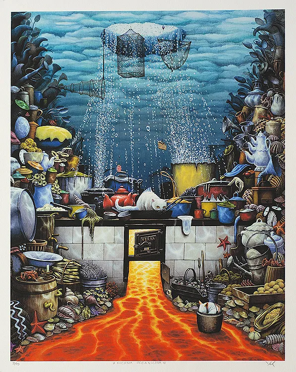 Jacek Yerka, Kuchnia oceaniczna, 1998