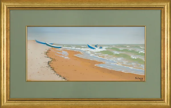 Soter Jaxa-Małachowski, ŁODZIE RYBACKIE PRZY BRZEGU, 1933