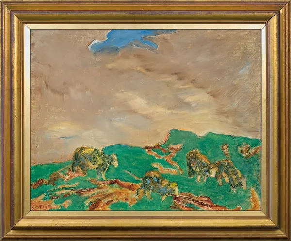 Henryk Gotlib, PEJZAŻ ZE STADEM OWIEC, ok. 1960