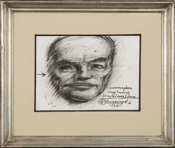 Franciszek Starowieyski, Anamorfoza mej twarzy do oglądania z lewej, 1994