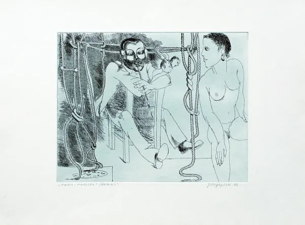 Janusz Przybylski, Malarz i modelka (Lamus), 1986