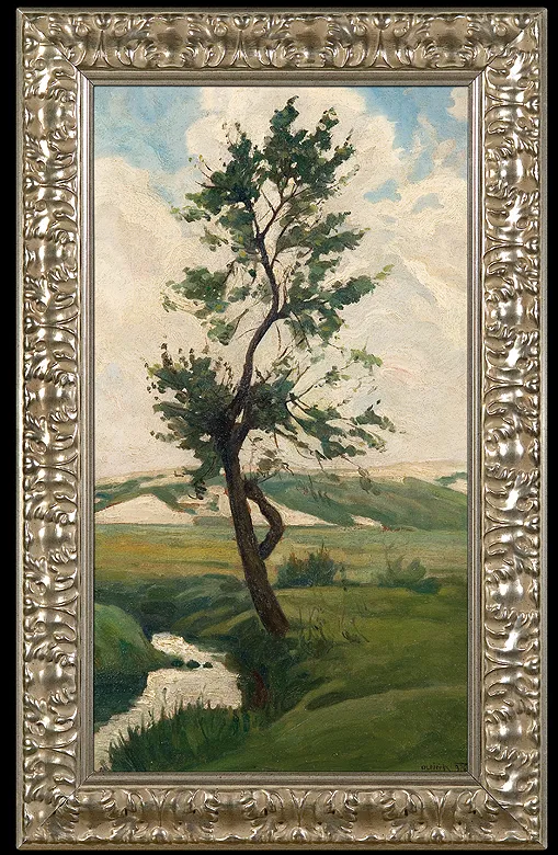 Jan Kazimierz Olpiński, PRZEDWIOŚNIE. SOSNA NAD STRUMIENIEM, 1926