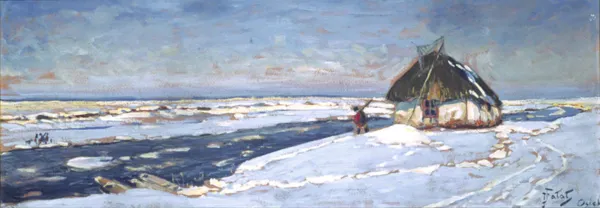 Julian Fałat, Zimą w Osieku, ok. 1920