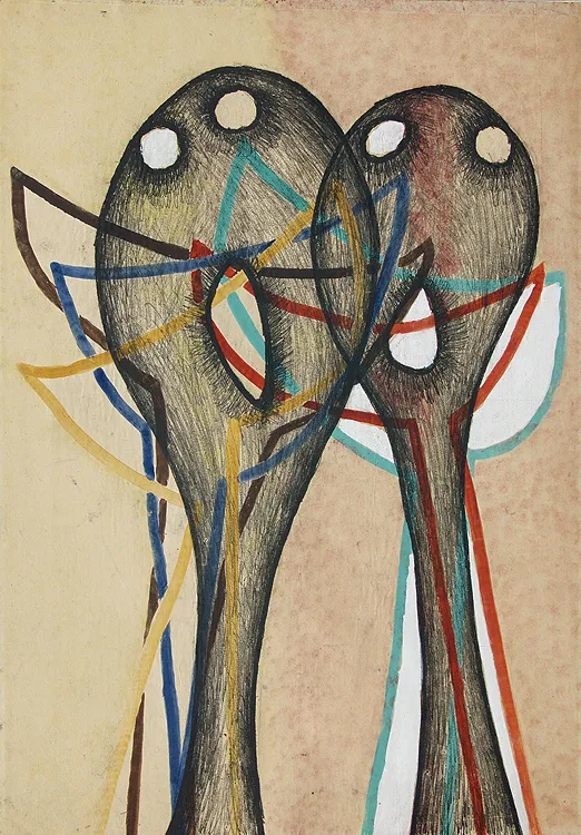 Maria  Jarema, KOMPOZYCJA Z CYKLU „GŁOWY“, 1955