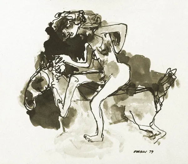 Otto Axer, Akt na koniu, 1979