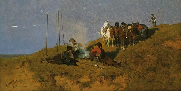 Józef Brandt, KOZACY PRZY OGNISKU, 1873