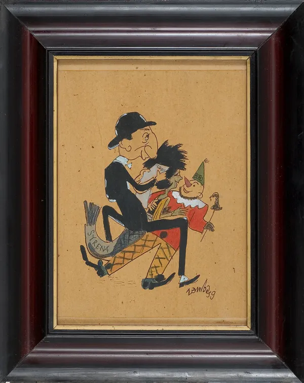 Jerzy  Zaruba, Rysunek satyryczny (Krytyk teatralny), 1959