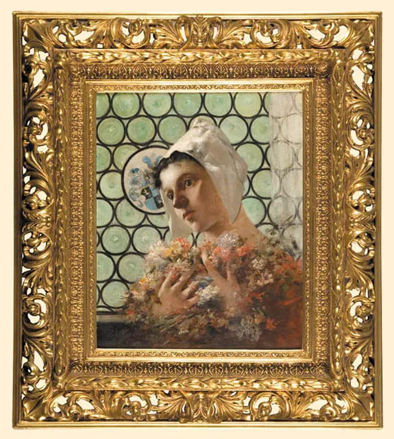 Zachodnioeuropejski Malarz, DZIEWCZYNA Z KWIATAMI