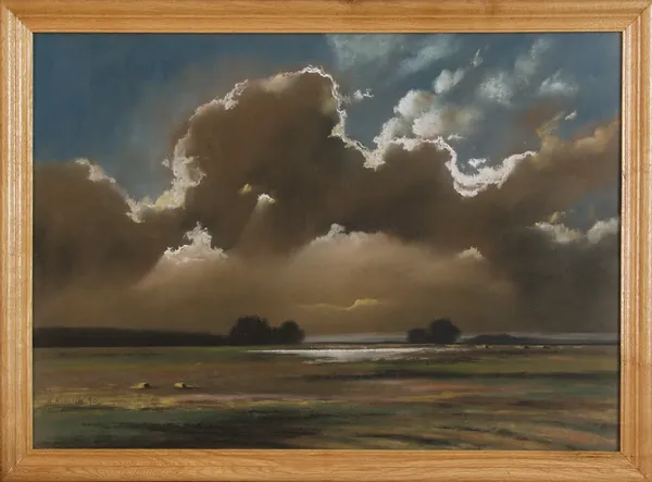 Marian Michalik, Pejzaż  z kępami drzew, 1990