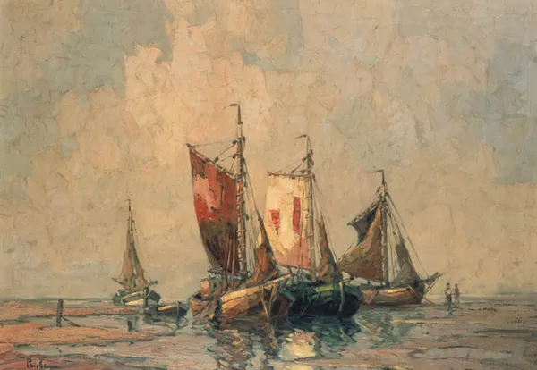 Rudolf Priebe, Kutry u brzegu, ok. 1930