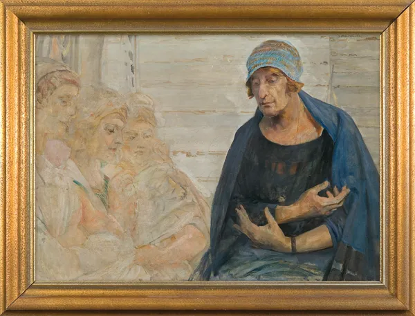 Jacek Malczewski, PORTRET ŻONY ARTYSTY Z PARKAMI, ok. 1925