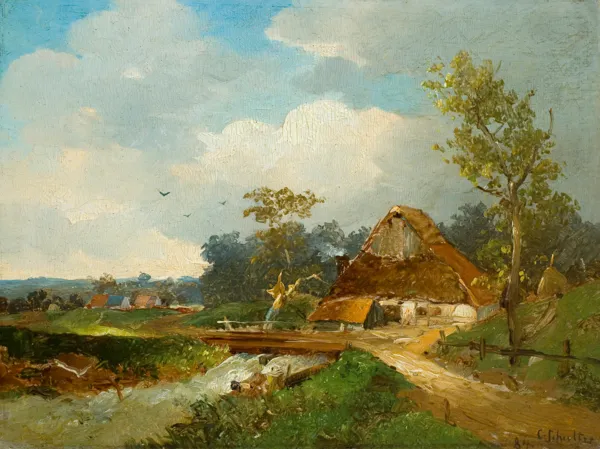 Carl Schultze, CHATA NAD STRUMIENIEM, 1884