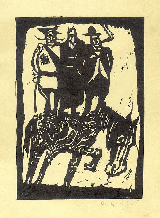 Jerzy Duda Gracz, Trzej na koniu, z cyklu Judaica, 1965