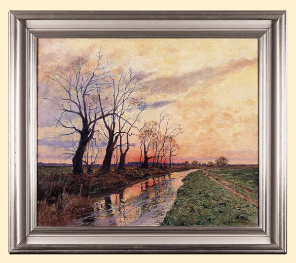 Michał Gorstkin Wywiórski, KRAJOBRAZ Z ZORZĄ WIECZORNĄ, ok. 1900