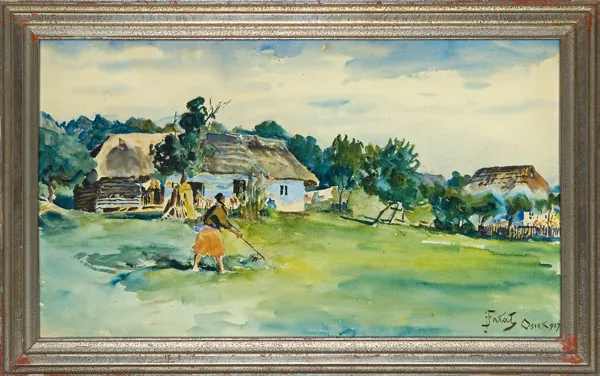 Julian Fałat, SIANOKOSY W OSIEKU, 1917