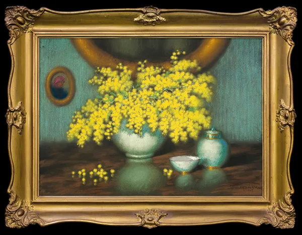 Marian Szczerbiński, MARTWA NATURA Z KWIATAMI MIMOZY, 1942