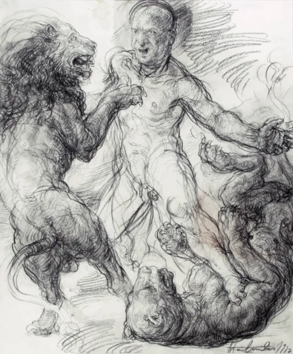 Grzegorz Stachańczyk, Walczący z lwami, 1997