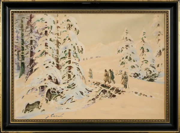 Stanisław Gibiński, MYŚLIWI W ZIMOWYM LESIE