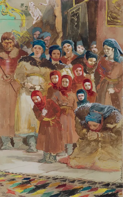 Jacek Malczewski, W KOŚCIELE, ok. 1884