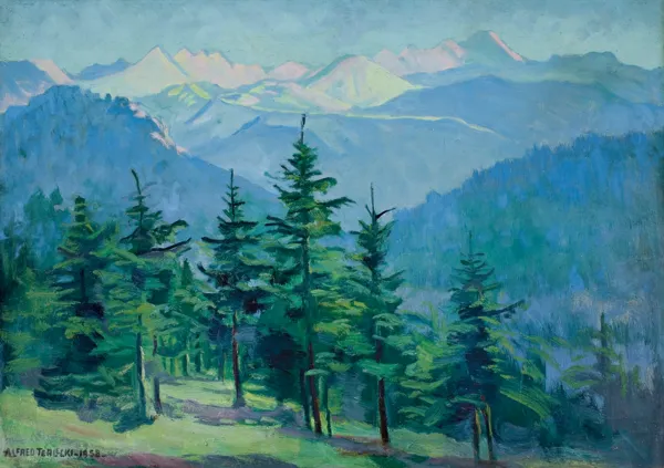 Alfred Terlecki, WIDOK Z ANTAŁÓWKI NA POLSKIE TATRY, 1958