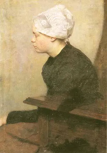 Franz Goepfart, Dziewczyna w czepku - zamyślona