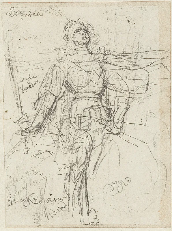 Jan Matejko, HENRYK POBOŻNY (szkic) 