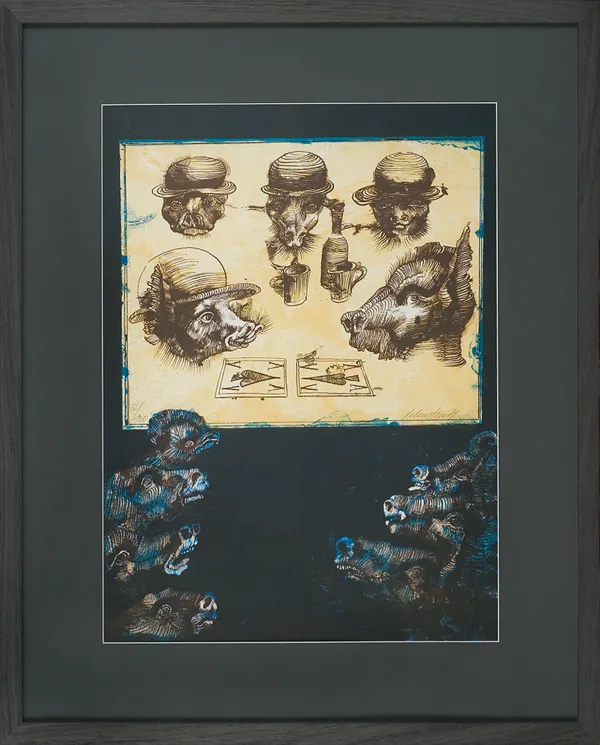 Jan Lebenstein, Ilustracja do Folwarku zwierzęcego, 1974