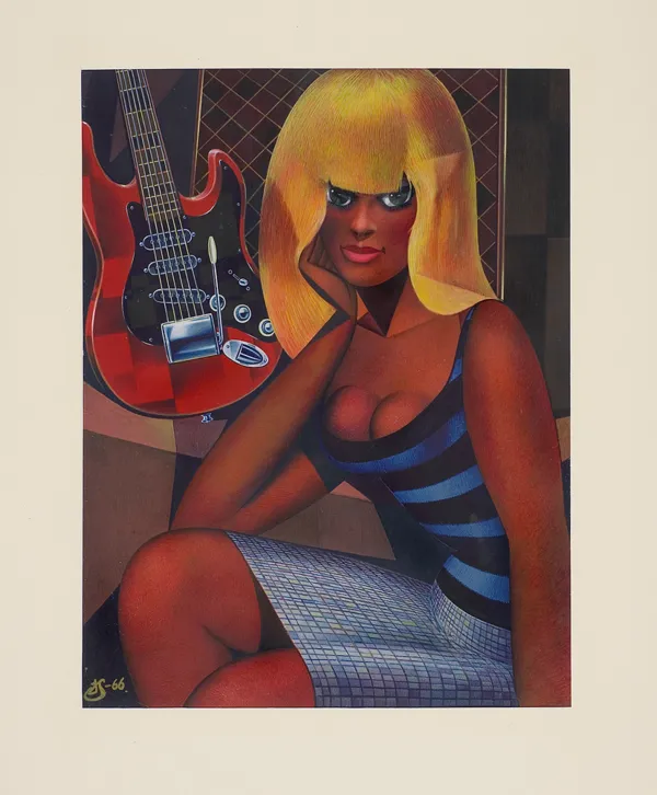 Jerzy Szelągowski, Blondynka z gitarą elektryczną, 1966