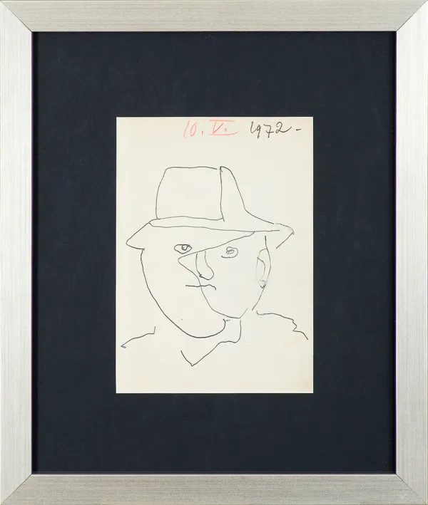 Jerzy Panek, Portret w kapeluszu, 1972